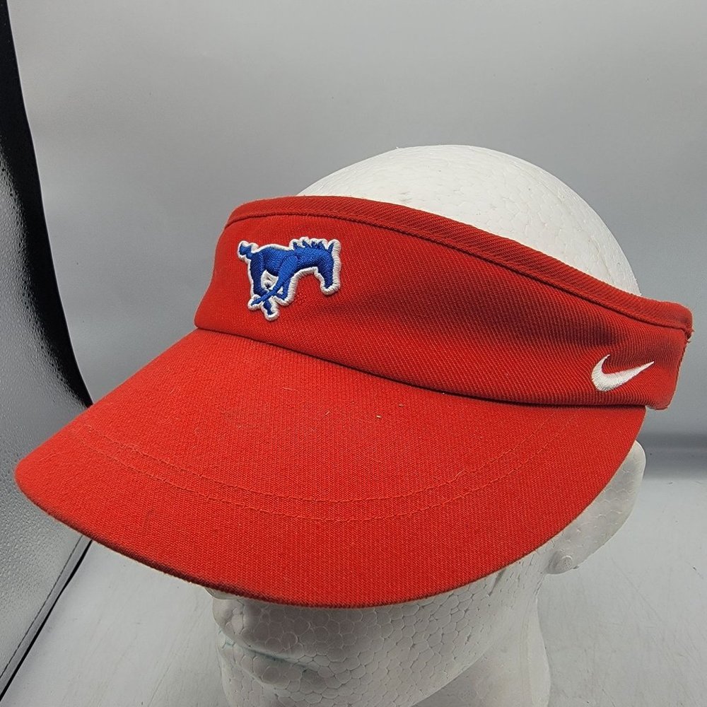 Nike Sideline SMU Mustangs Horse Red Visor Casual Comfort Adjustable Breathable